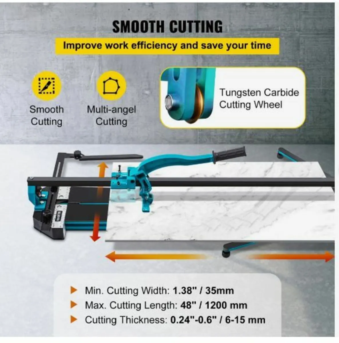 Manual Tile Cutter 1200mm Single Rail Hand Tool - Image 3