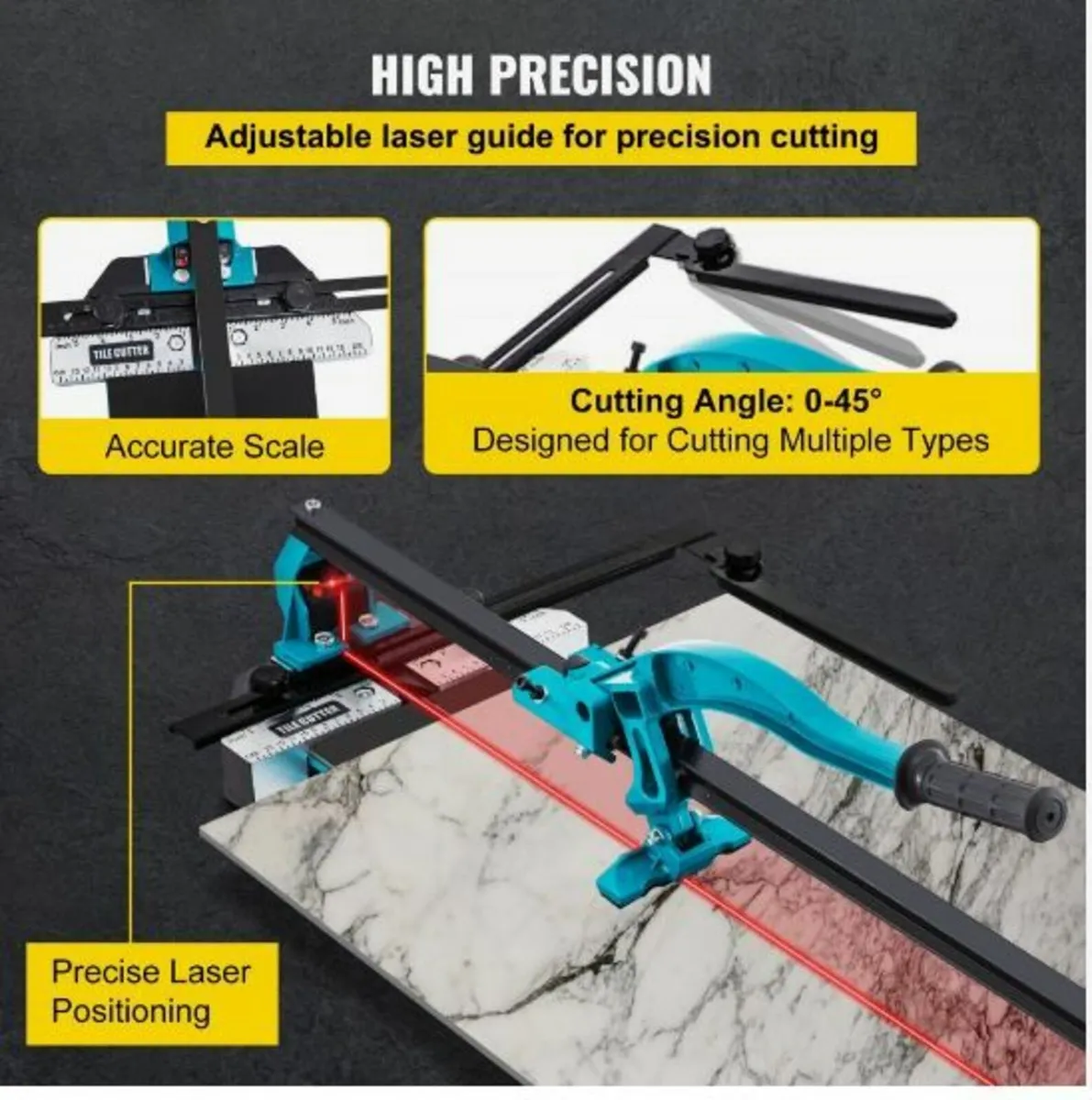 Manual Tile Cutter 1200mm Single Rail Hand Tool - Image 4