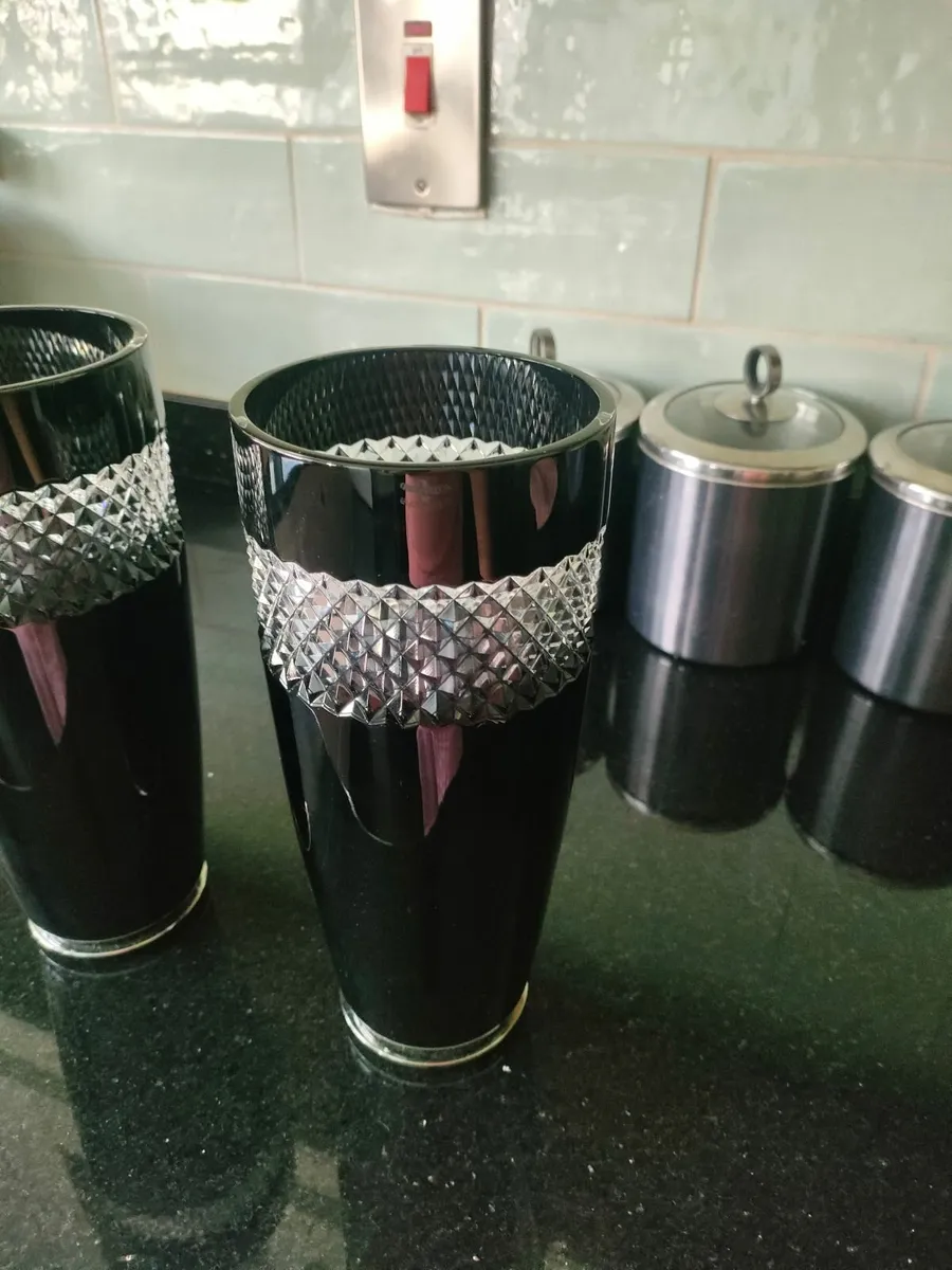 Black John Rocha vases made by Waterford crystal - Image 2