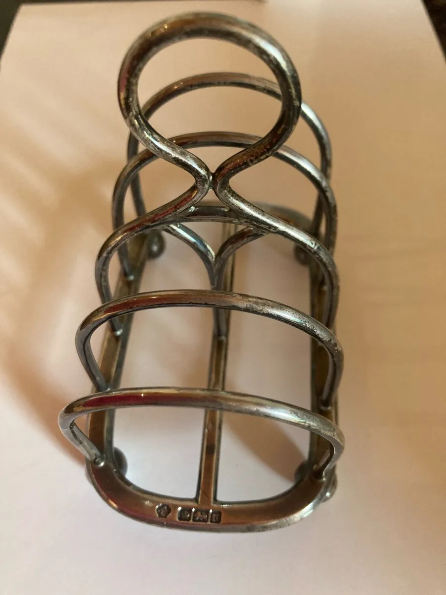 Antique 1905 solid silver toast rack - Image 1