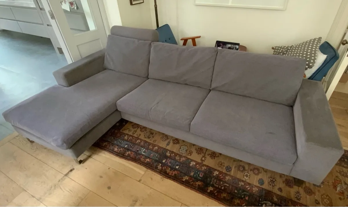 Grey L-Shaped Sofa Bo concept - Image 1