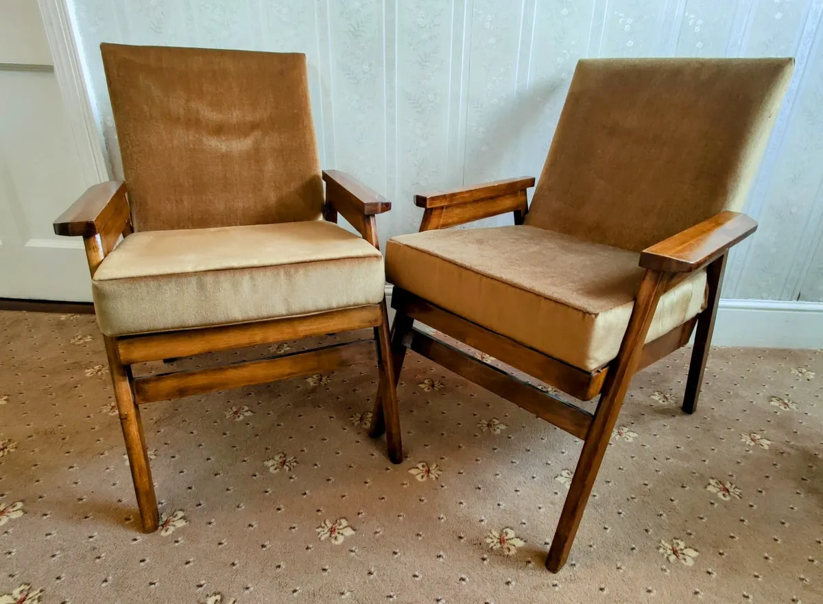 Mid Century Scandi Teak Fireside Lounge Chairs - Image 1