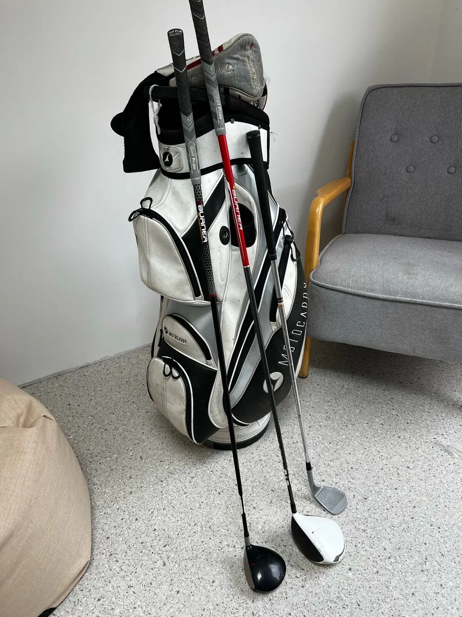 Golf clubs and bag