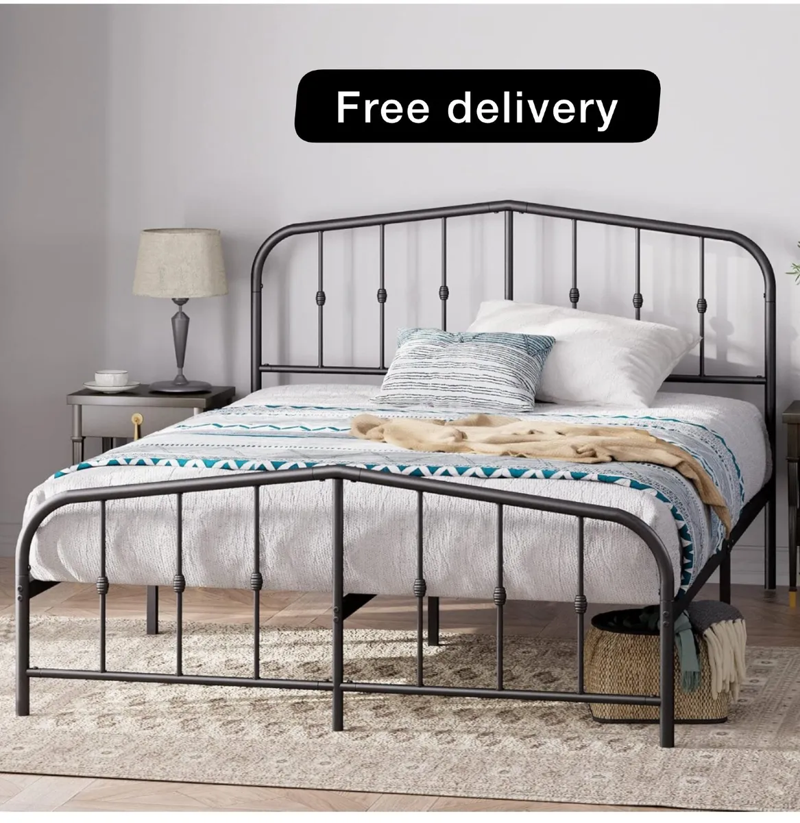 Double Bed frame  Bed 135x190 cm 30 cm Height - Image 1