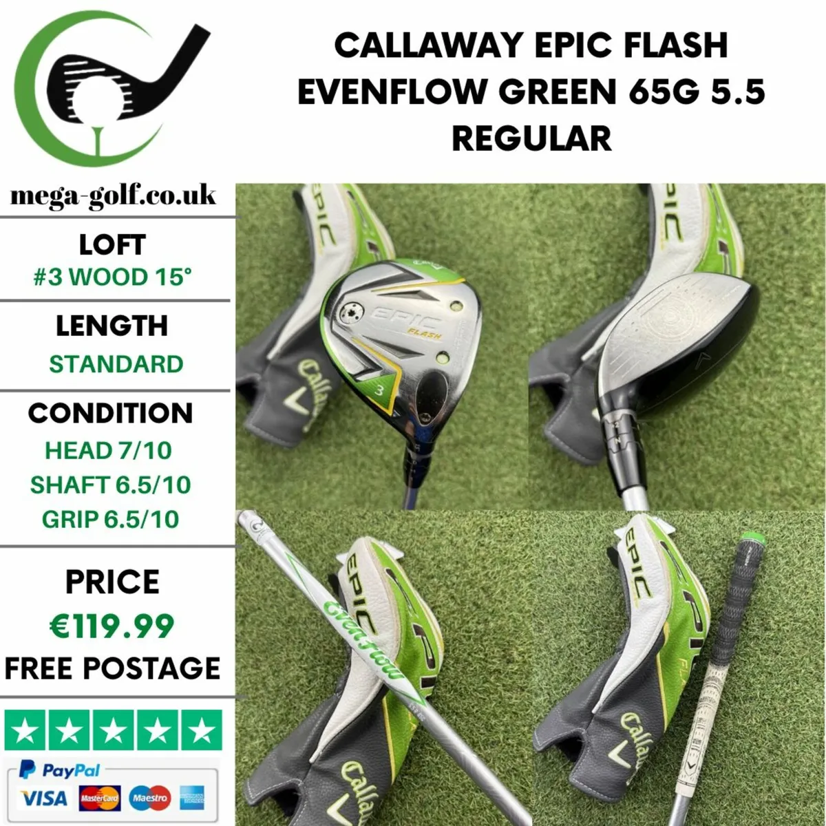 CALLAWAY EPIC FLASH #3 WOOD 15° / REGULAR - Image 1