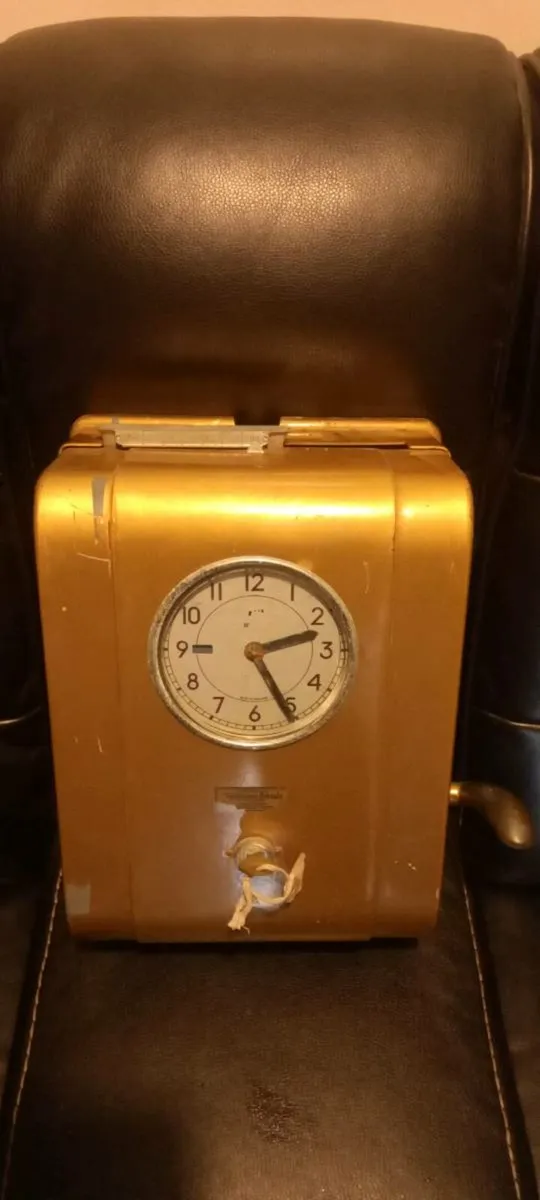 Antique Industrial card clock in Machine - Image 1