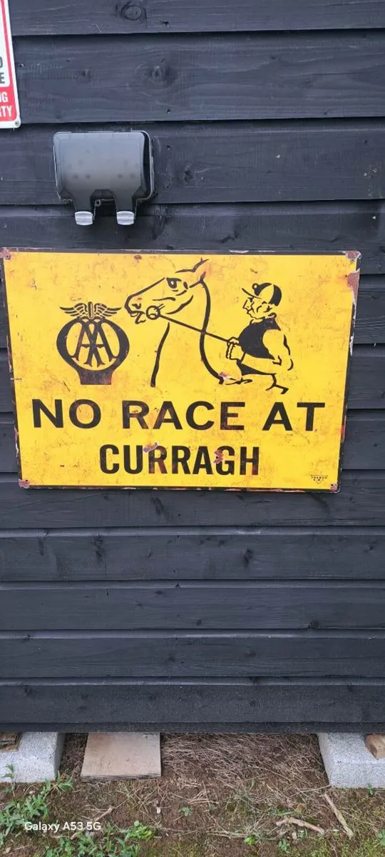 Large No race at curragh metal sign - Image 1