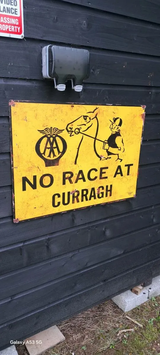 Large No race at curragh metal sign - Image 2