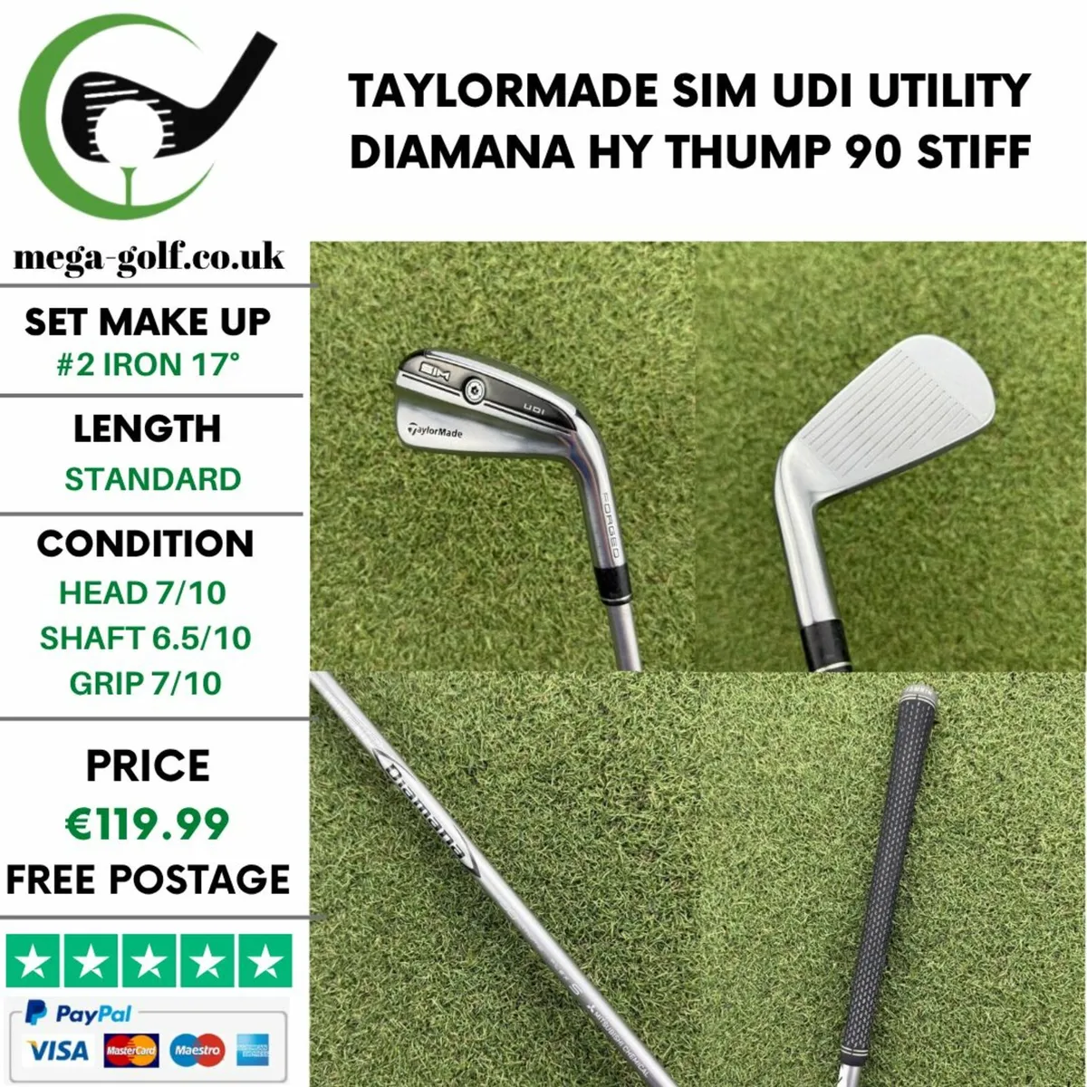 TAYLORMADE SIM UDI UTILITY #2 IRON 17° / STIFF - Image 1