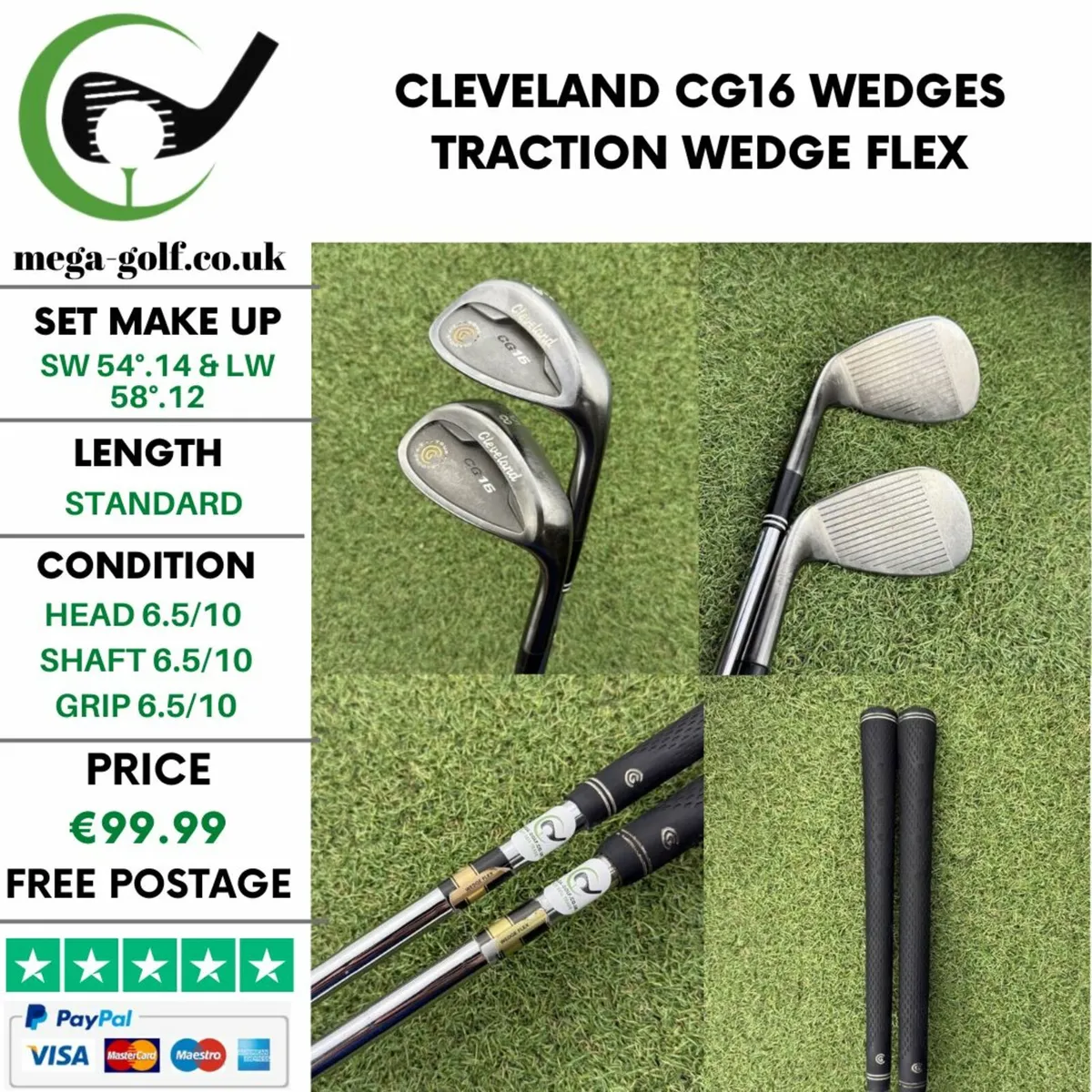 CLEVELAND CG16 WEDGES SW 54°.14 & LW 58°.12 /WEDGE - Image 1