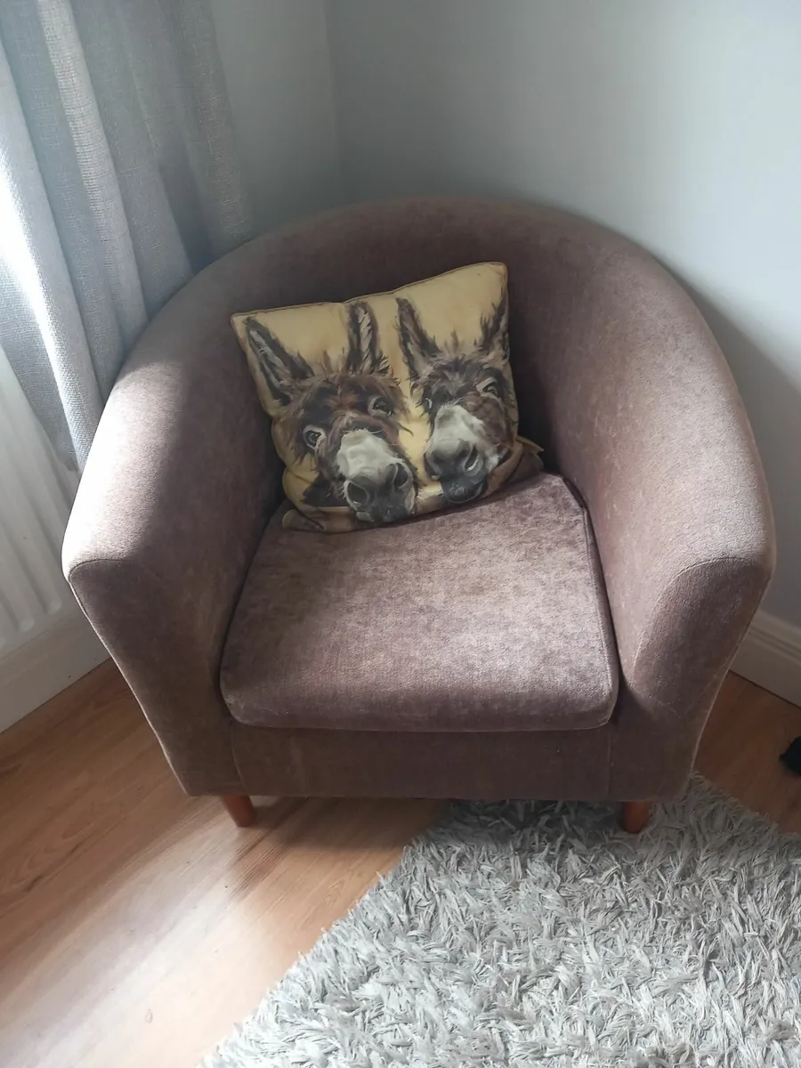 2 seater coach and tub chair - Image 2
