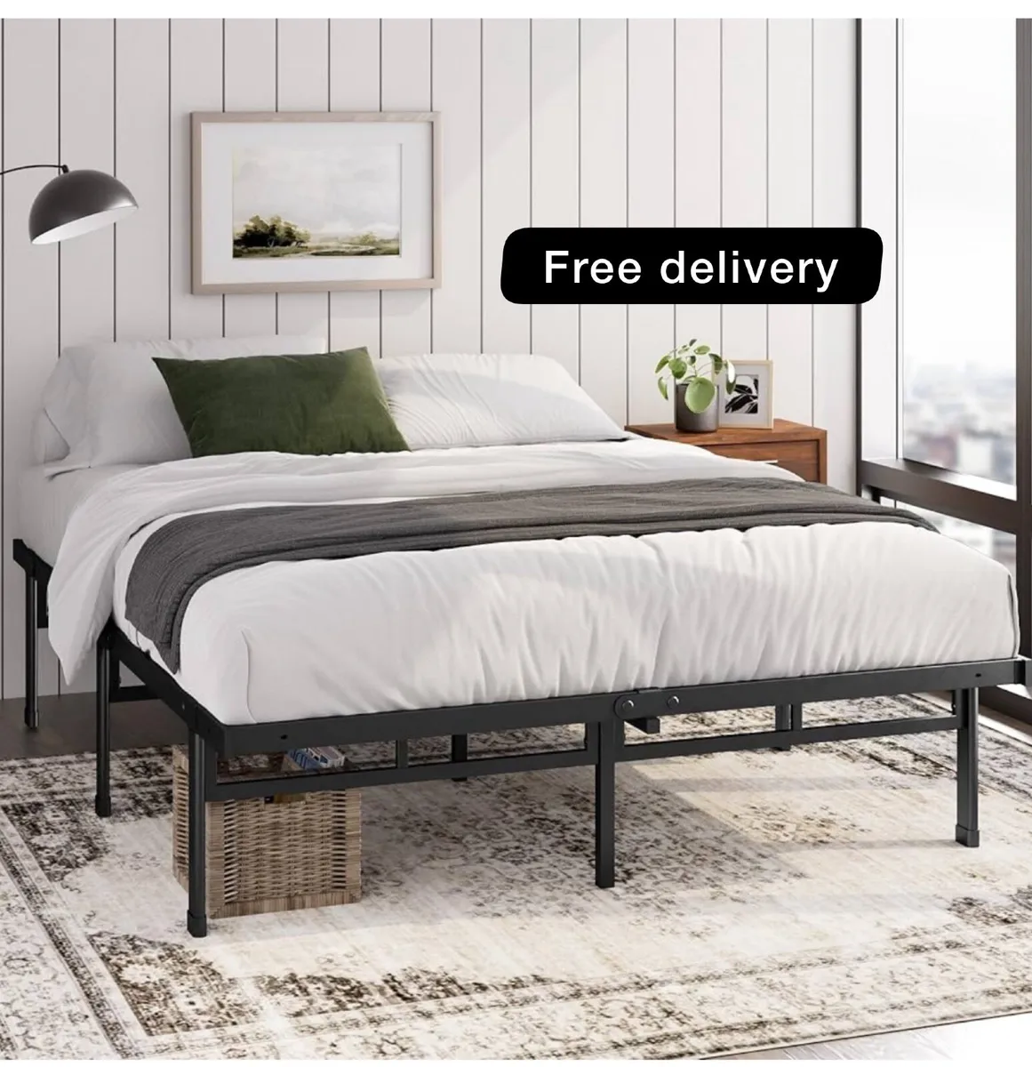 Double Bed frame  Bed 135x190 cm  36cm Height - Image 1