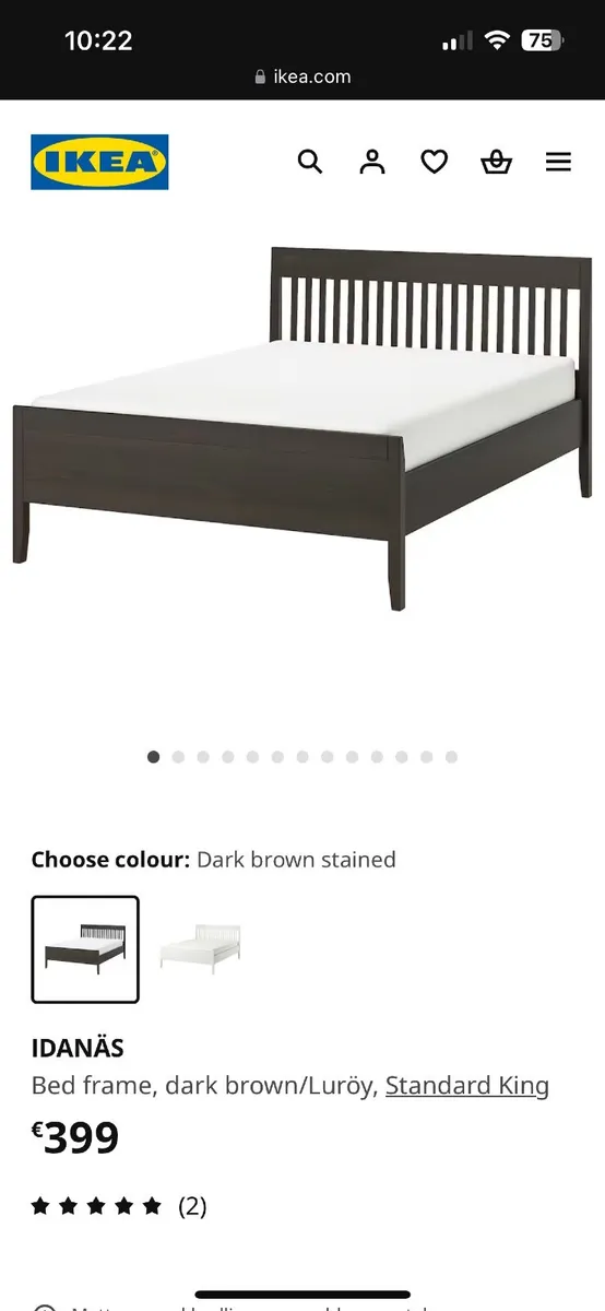 King bed frame and mattress - Image 2