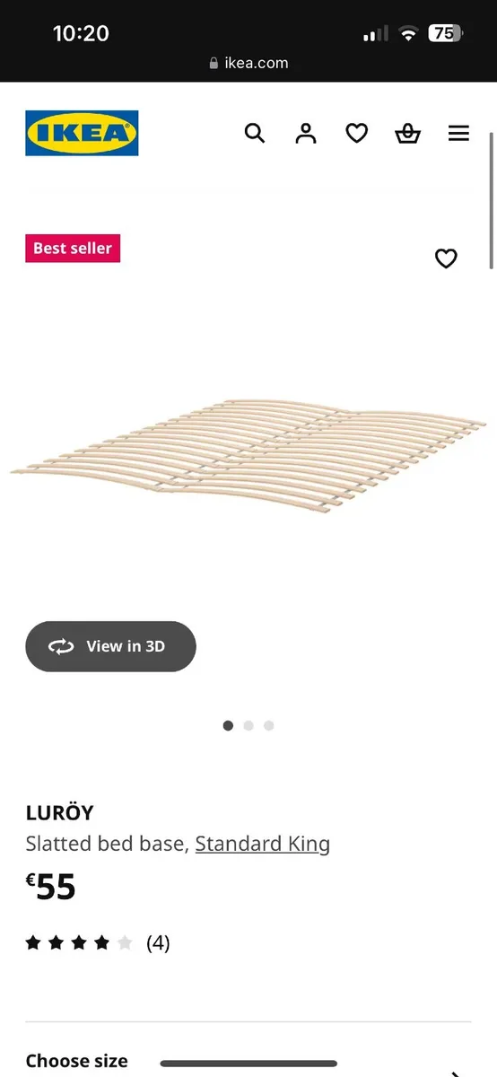 King bed frame and mattress - Image 3