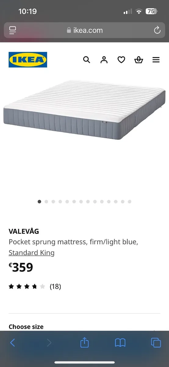 King bed frame and mattress - Image 4