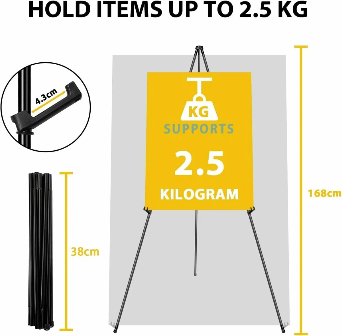 Display Easel Stand Wedding Sign Portable Metal - Image 3