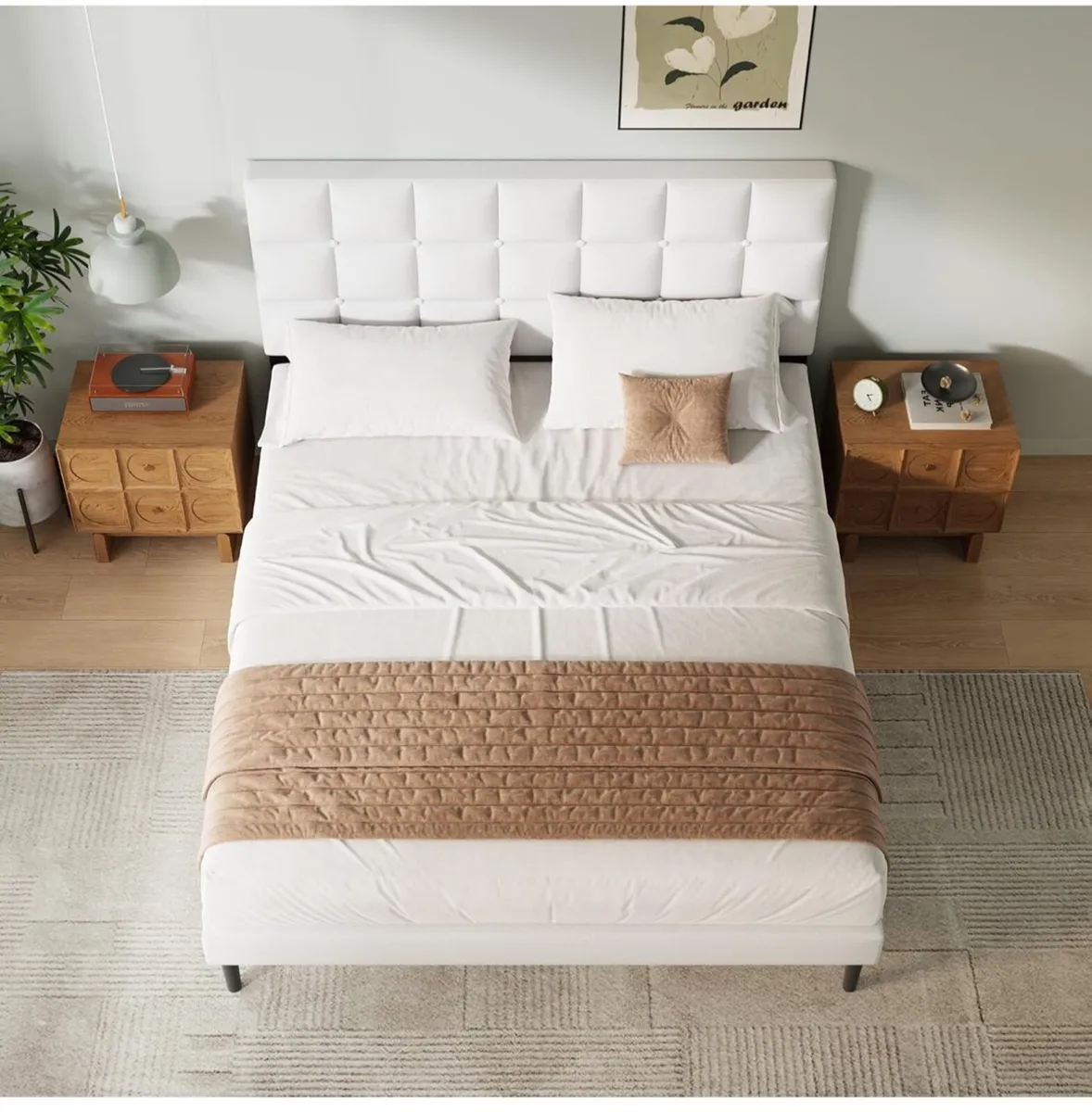 King Bed Frame, Easy Assembly, Sturdy Wooden Slat - Image 4