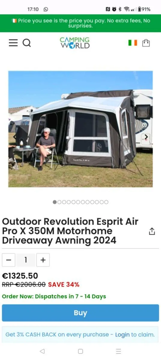 Motorhome Driveway Air Awning - Image 2