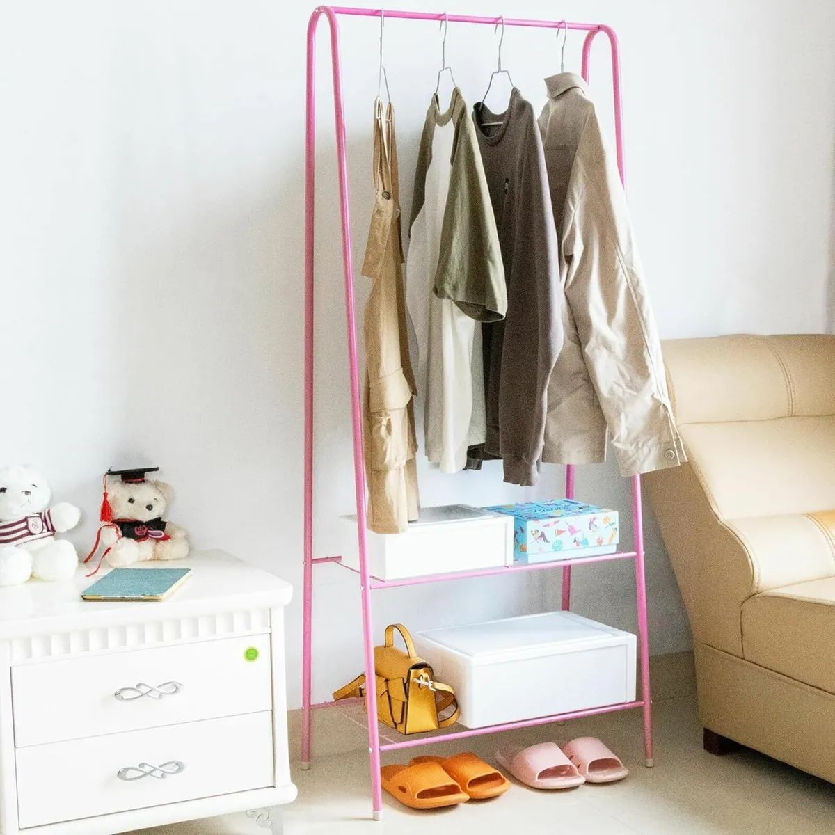 Clothes Rail Stand Garment Coat Rack,150cm (Pink) - Image 4