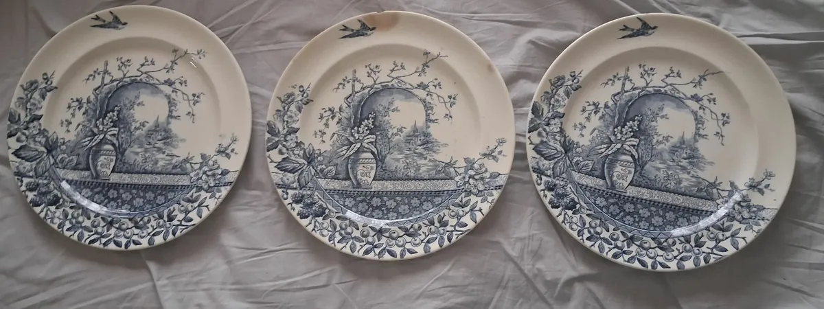 Blue Transferware Victorian Staffordshire Plate ~ - Image 4