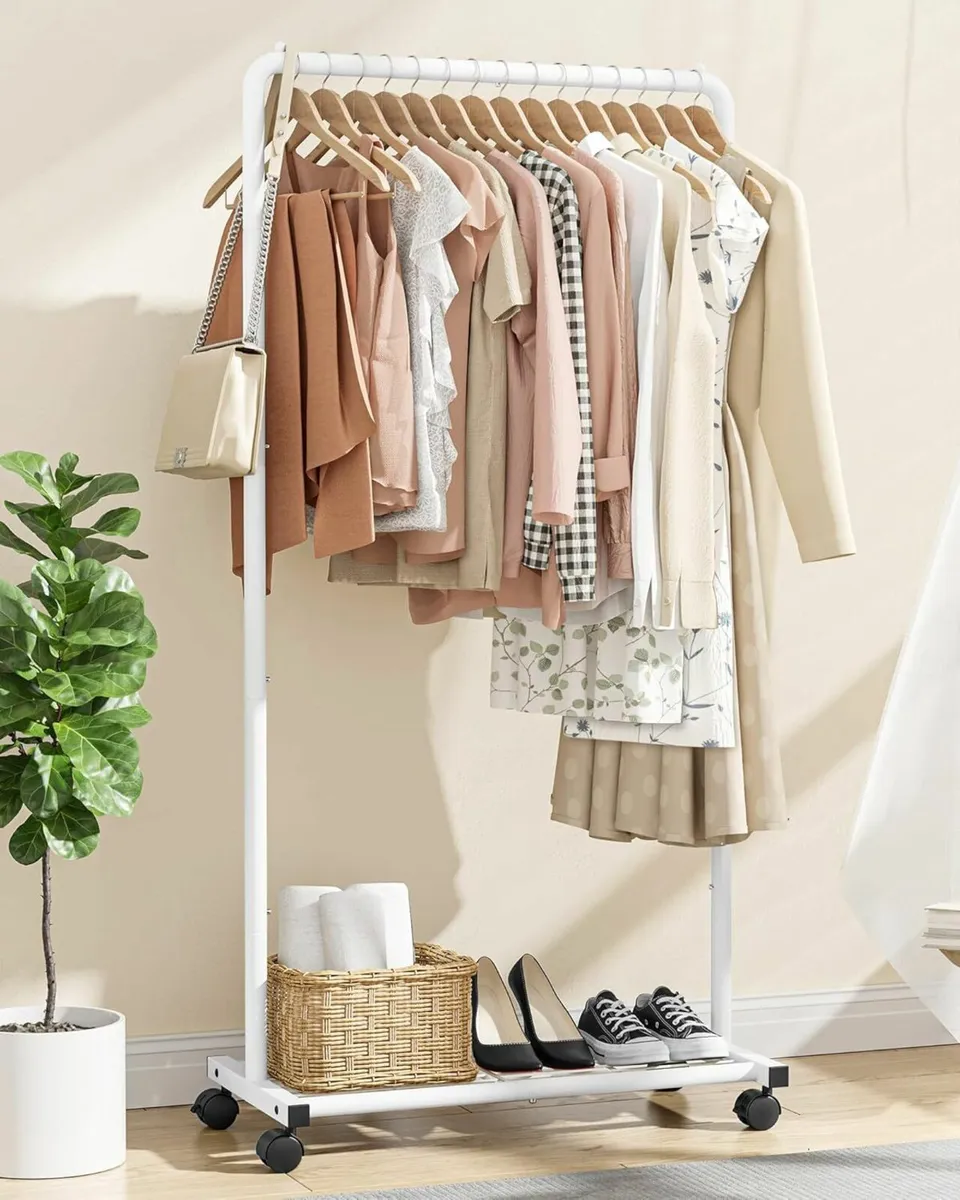 Clothes Rack Rail Movable  Shoes Shelf Heavy-Duty - Image 1