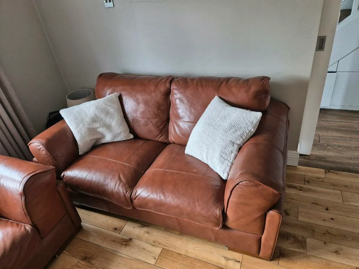 Ezliving 3&2 Brown Leather sofa - Image 1