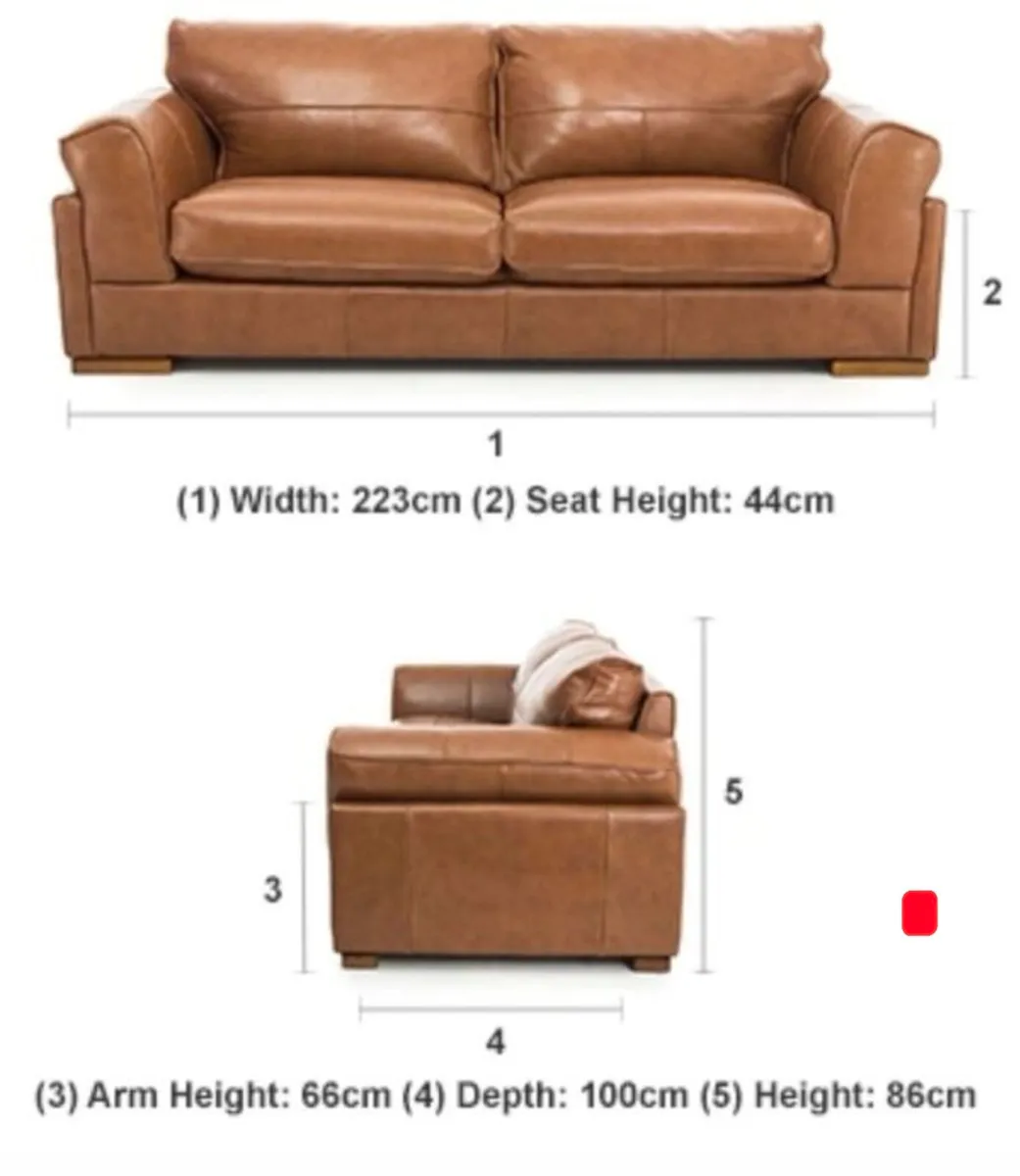 Ezliving 3 Brown Leather sofa - Image 4