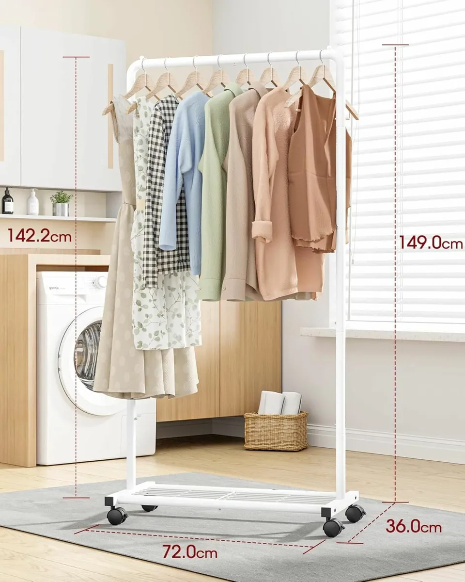 Clothes Rail Movable Clothes Rack Heavy-Duty - Image 4