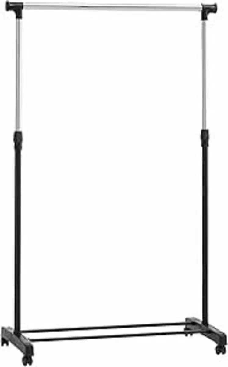 Clothes Rail with Wheels, Chrome 91.5-145cm - Image 3