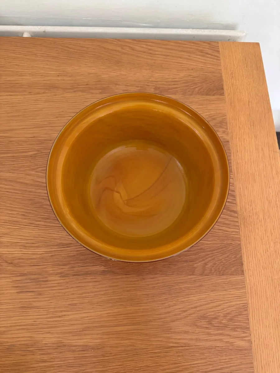 French Arcopal Volcan Amber Large Opaline Casserol - Image 3