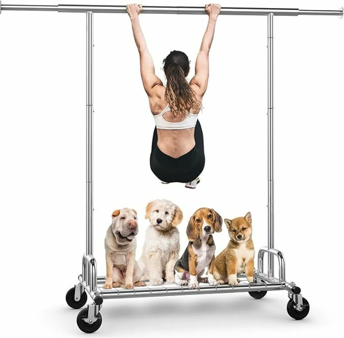 Garment 136kg Clothing Racks Wheels Commercial - Image 2
