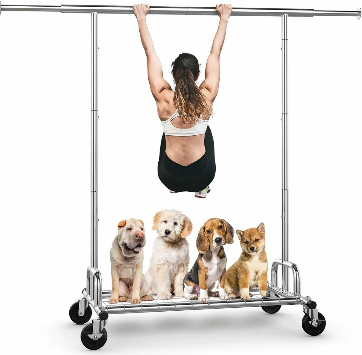 Garment 136kg Clothing Racks Wheels Commercial - Image 3