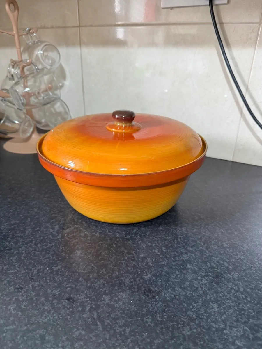 French Arcopal Volcan Amber Large Opaline Casserol - Image 4