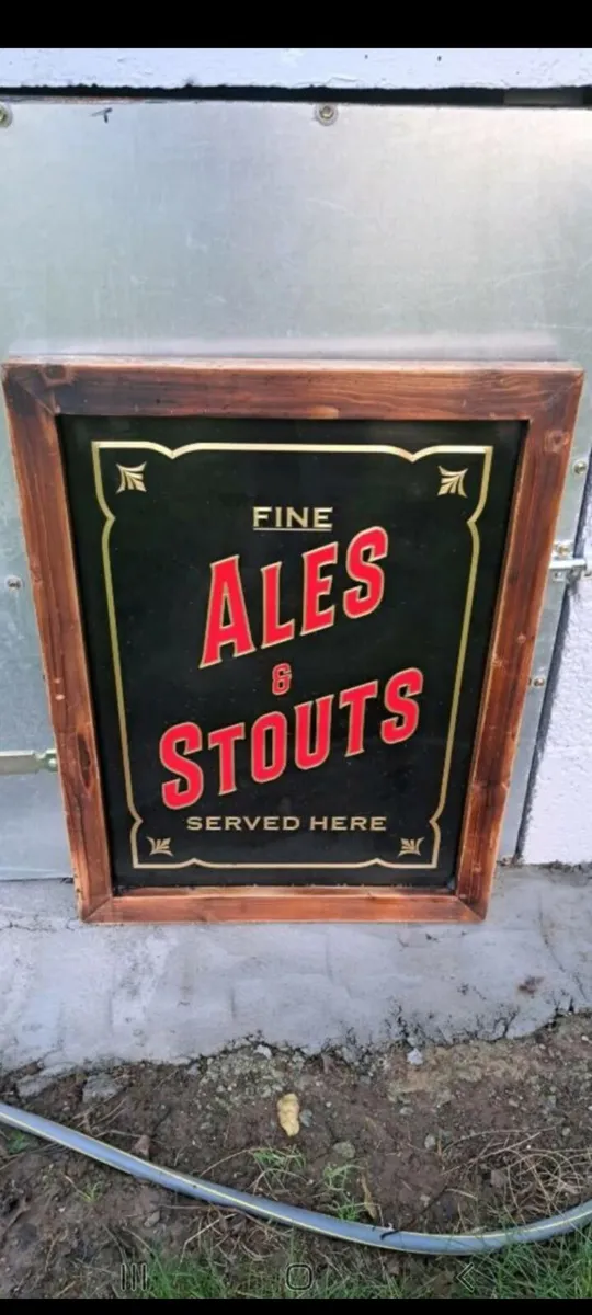 Ales and  stout  metal  sign