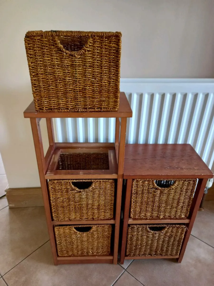 2 Wicker Storage Units - Image 2