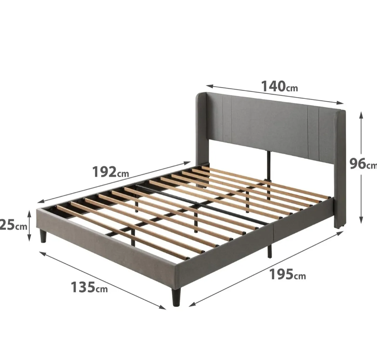 Double Bed frame  Bed 135x190 cm  25 cm Height - Image 2