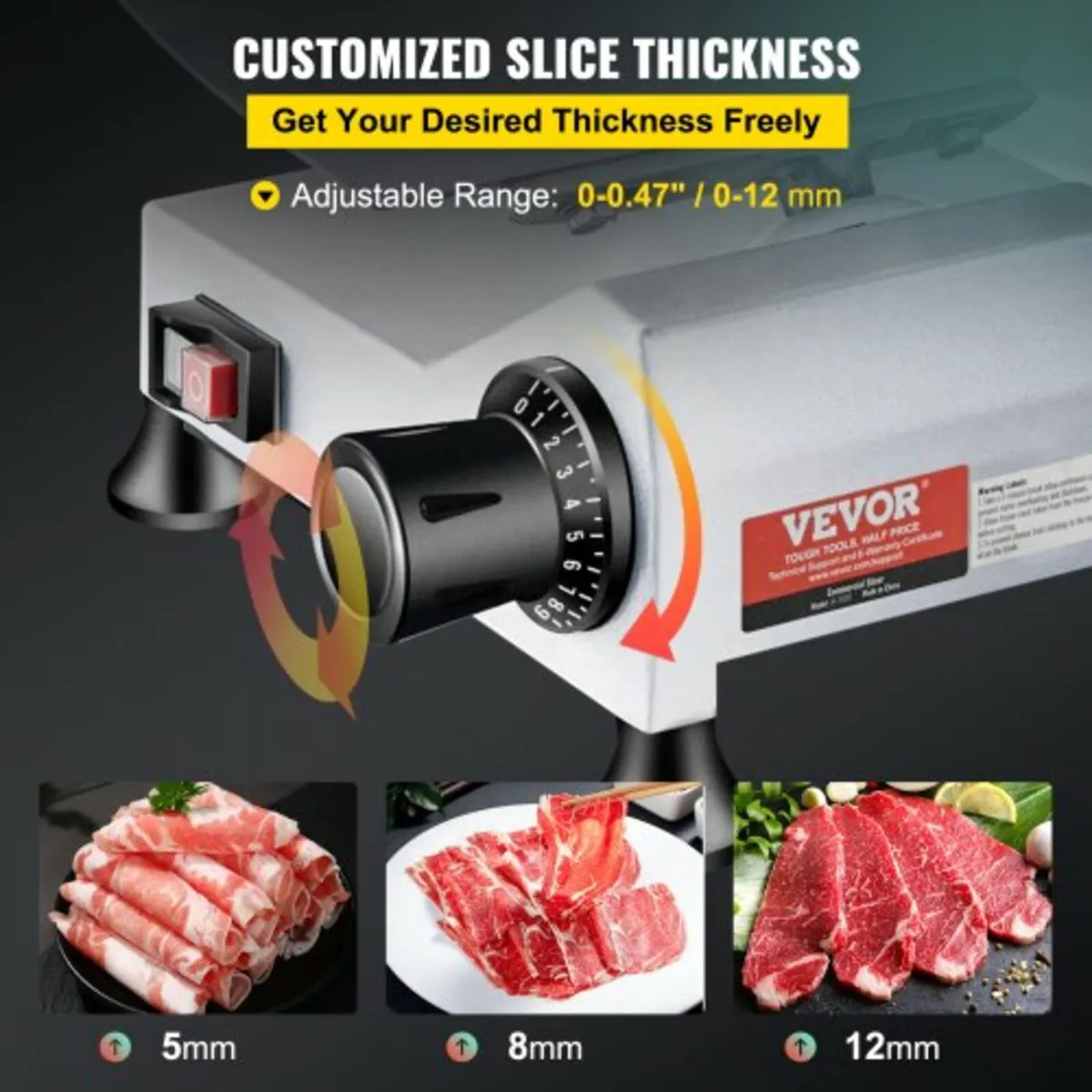 Commercial Meat Slicer, 240W Electric Deli Food Sl - Image 3