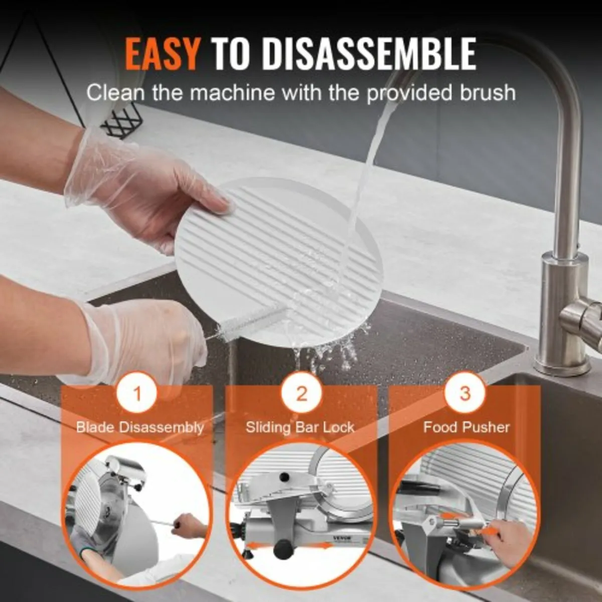 Meat Slicer, 340W Electric Deli Food Slicer with 1 - Image 3