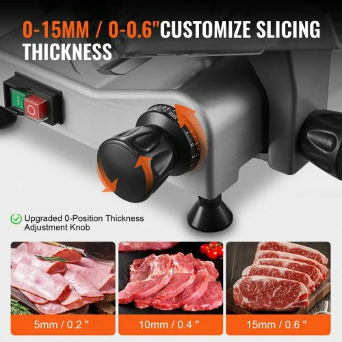 Meat Slicer, 340W Electric Deli Food Slicer with 1 - Image 4