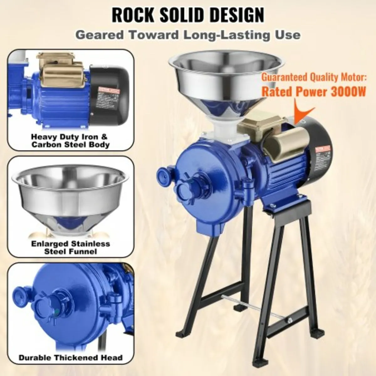 3000W Electric Grain Grinder Corn Wheat Flour Cere - Image 4