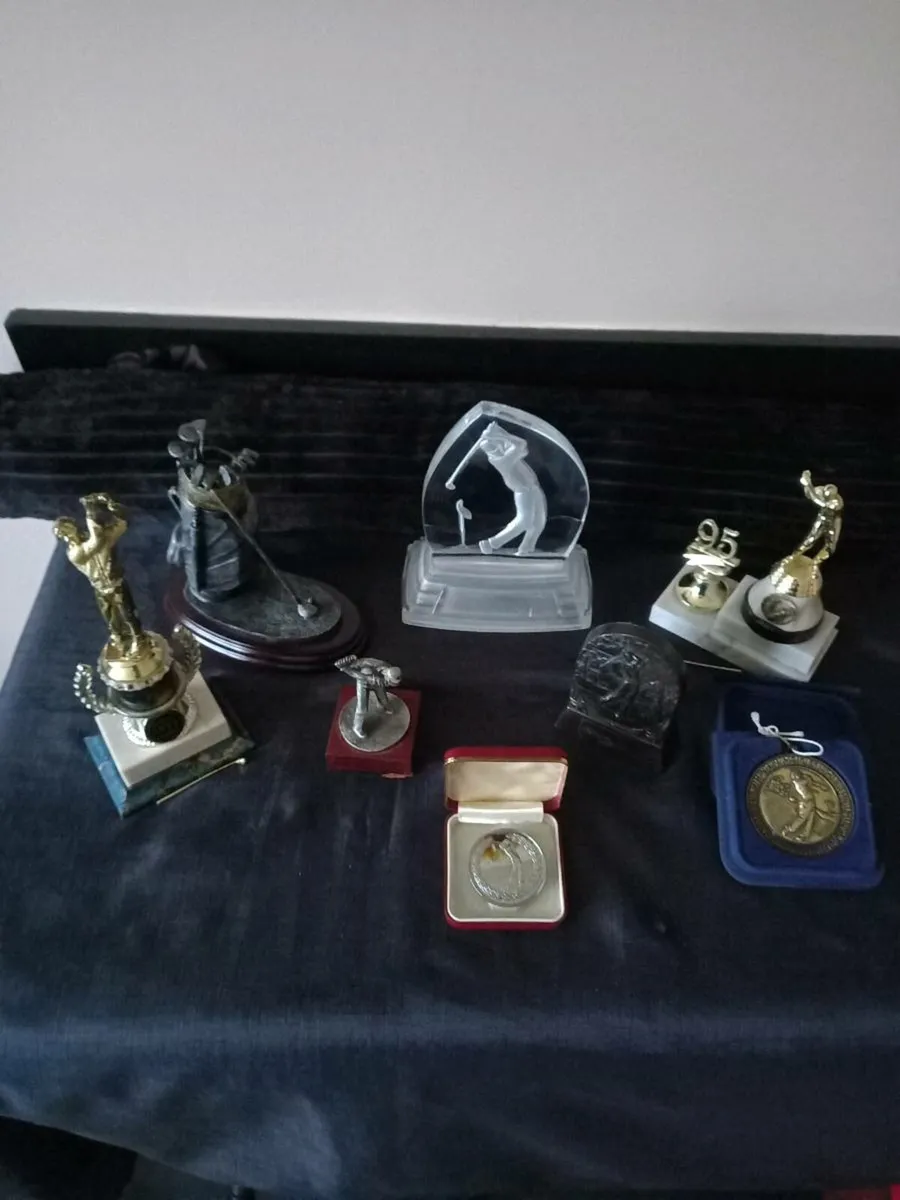 Selection Of Football & Golf Trophies - Image 1