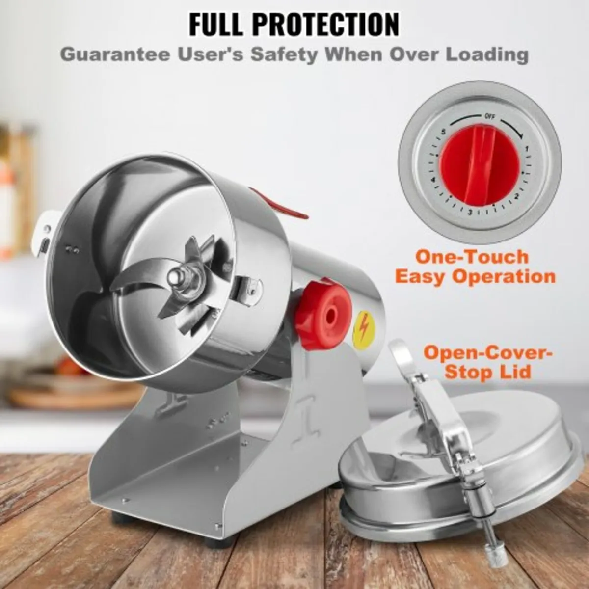 1000g Commercial Spice Grinder Electric Grain Mill - Image 2