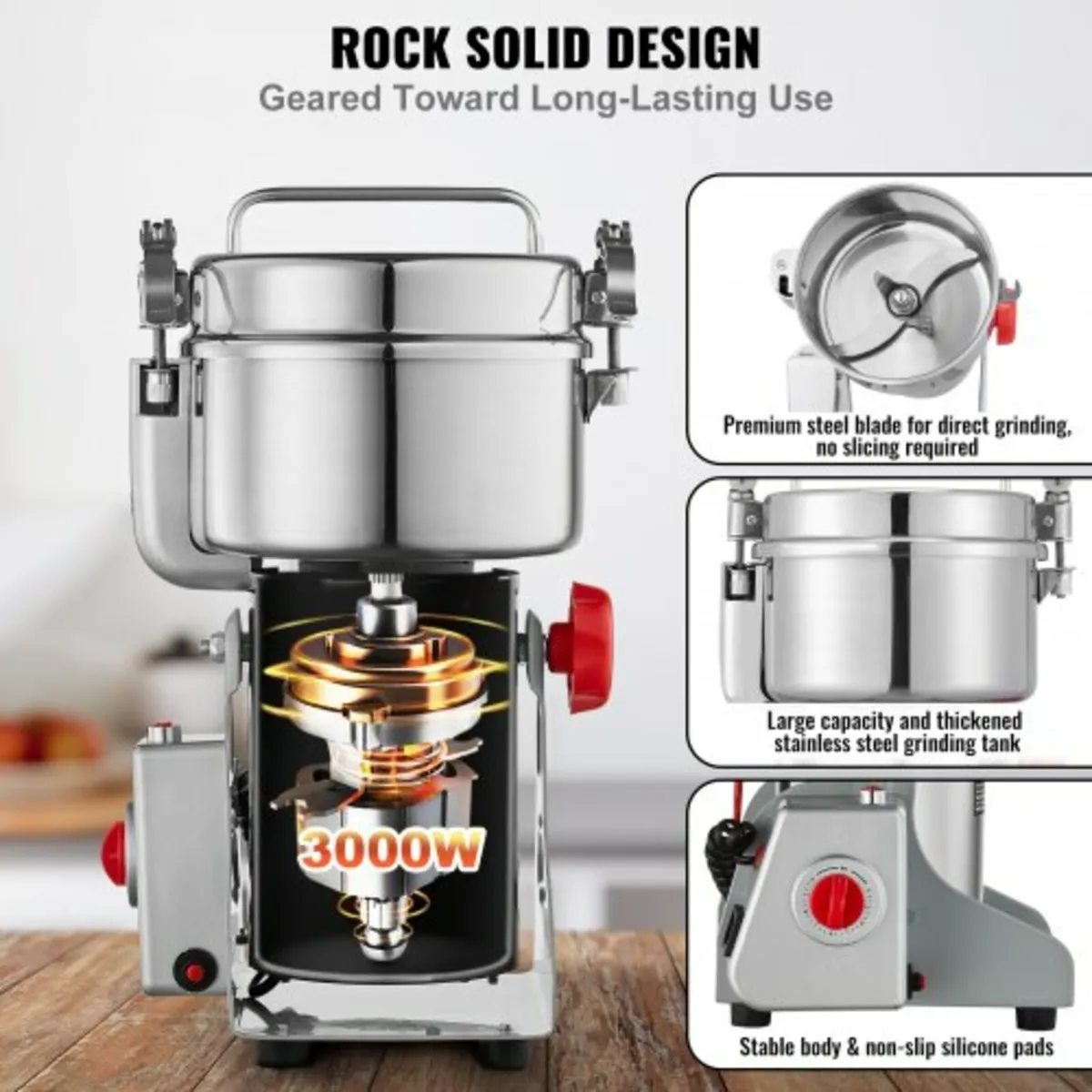 1000g Commercial Spice Grinder Electric Grain Mill - Image 3
