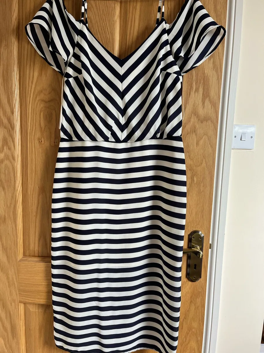 Navy & white stripe dress - Image 2