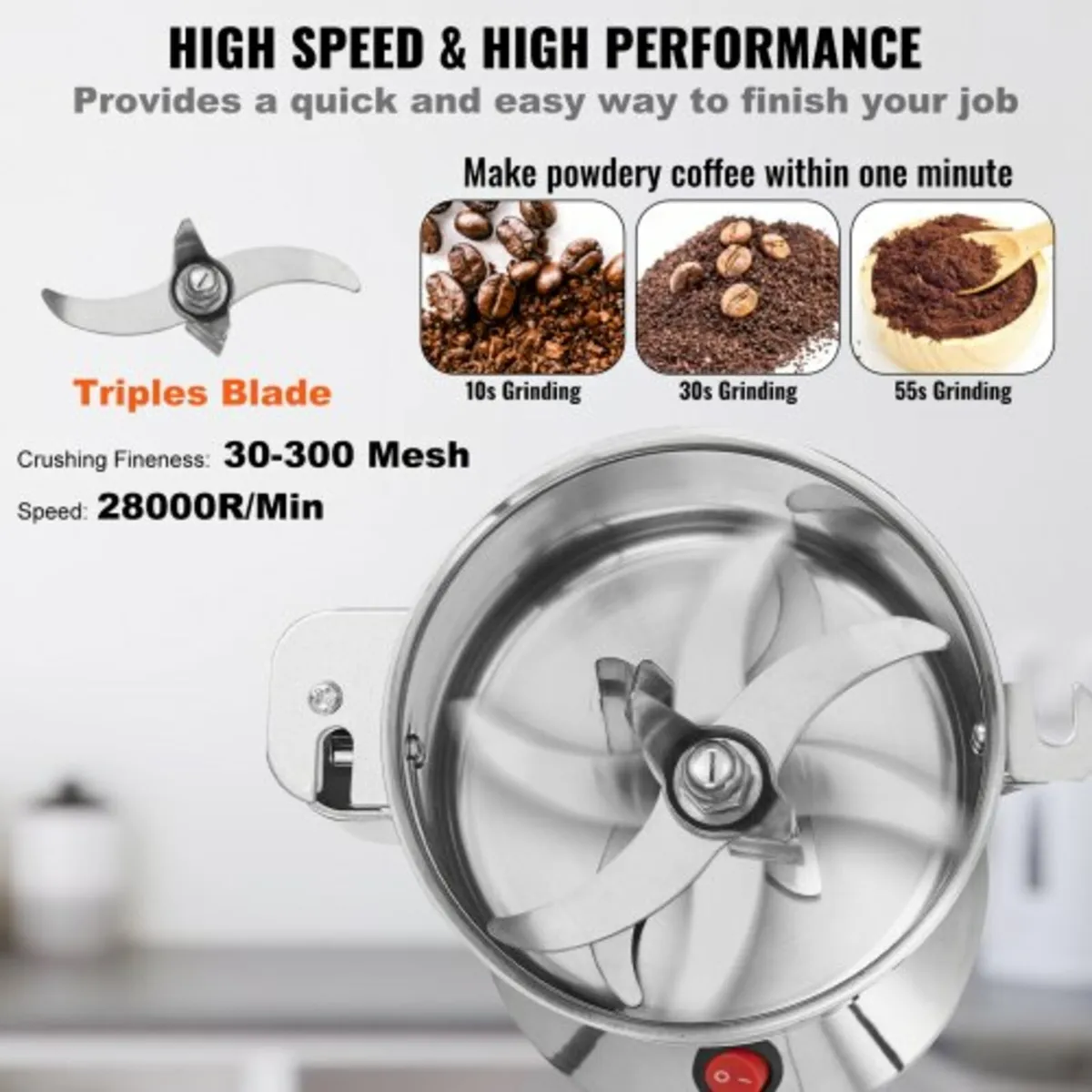 750g Commercial Spice Grinder Electric Grain Mill - Image 3