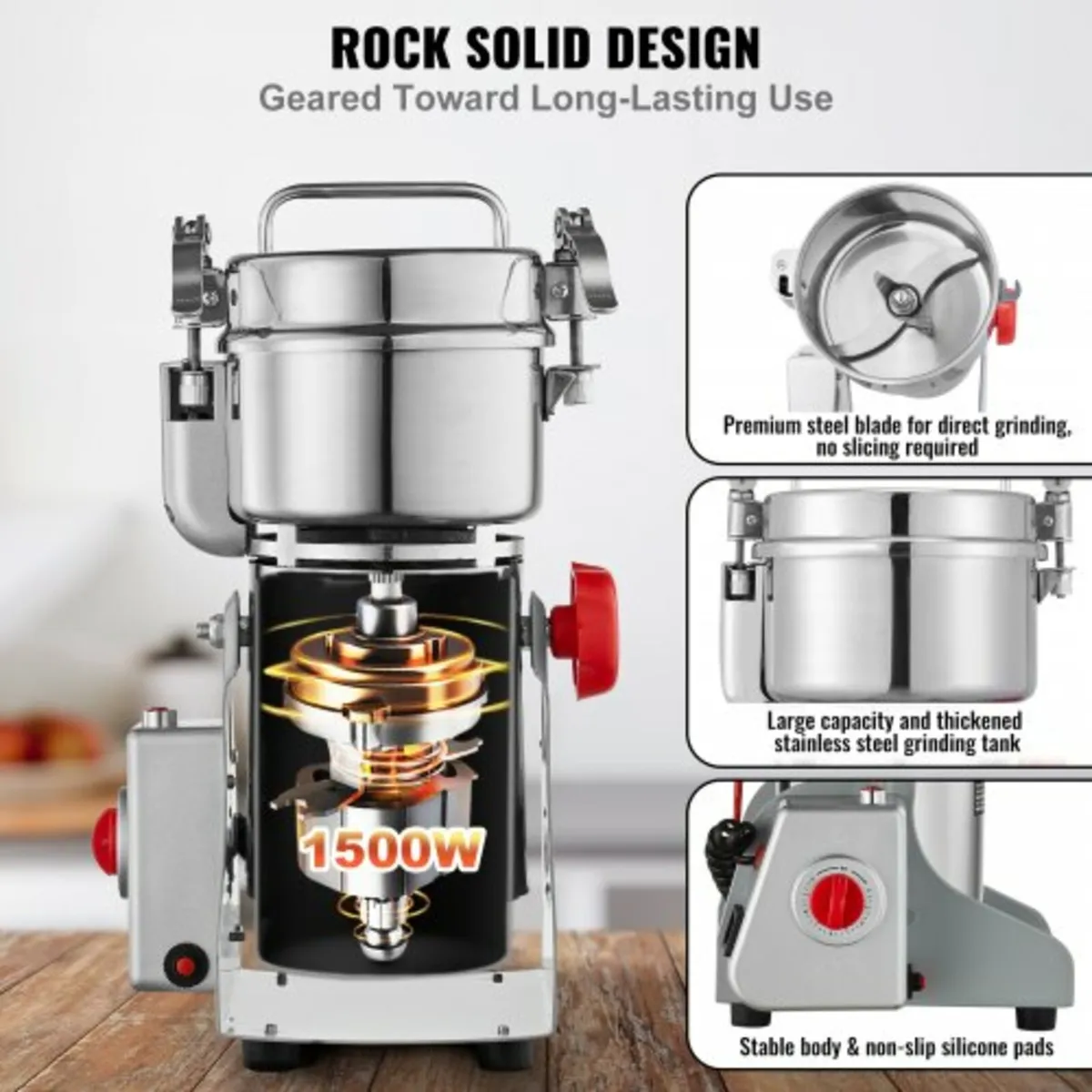 300g Commercial Spice Grinder Electric Grain Mill - Image 3