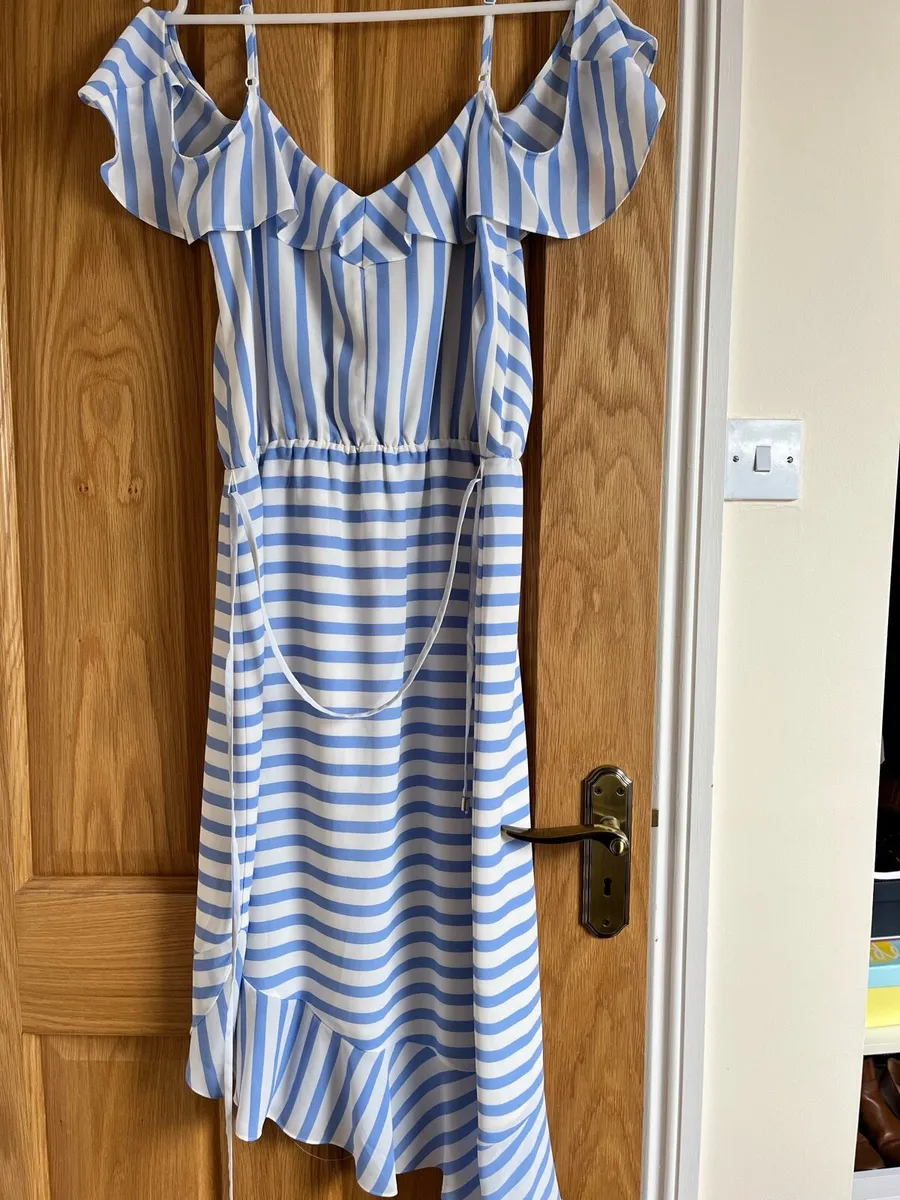 Light blue & white stripe dress - Image 1