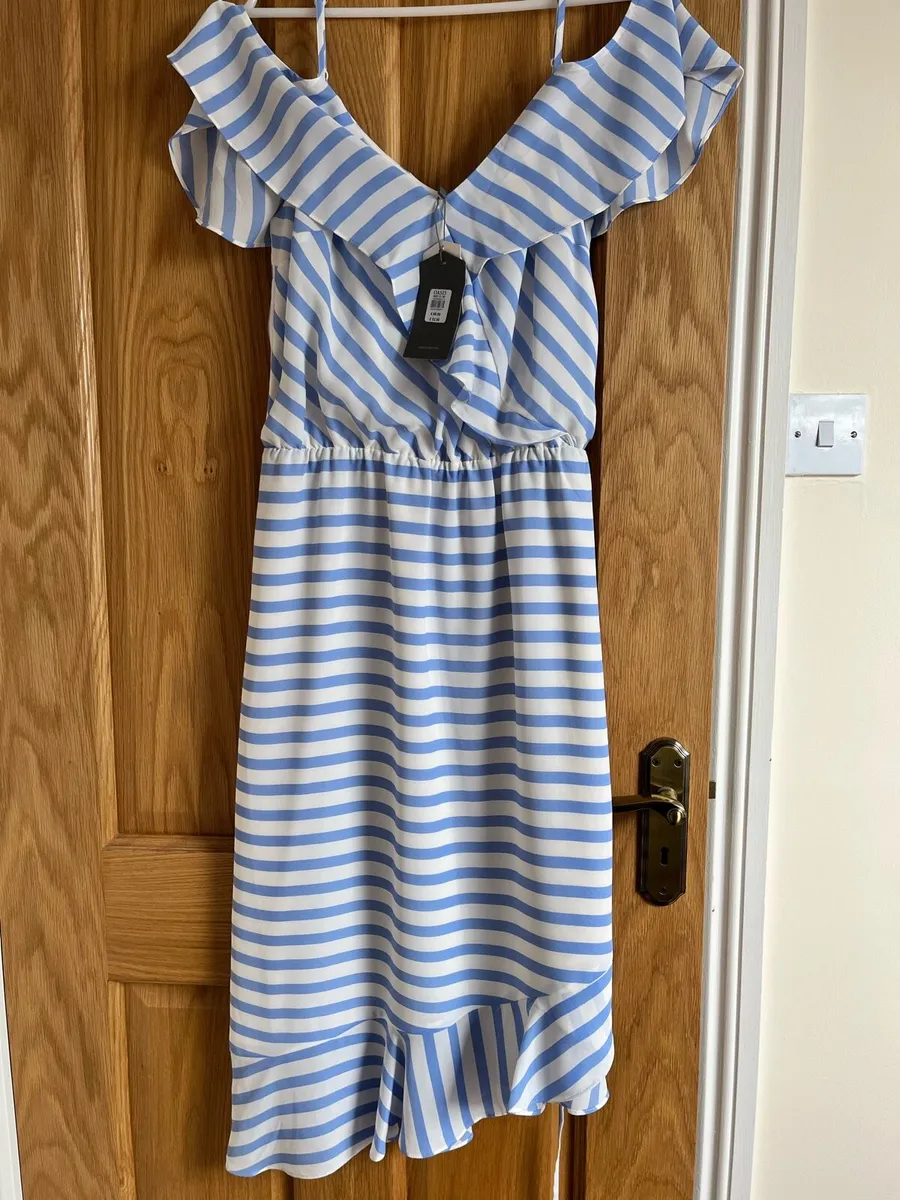 Light blue & white stripe dress - Image 2