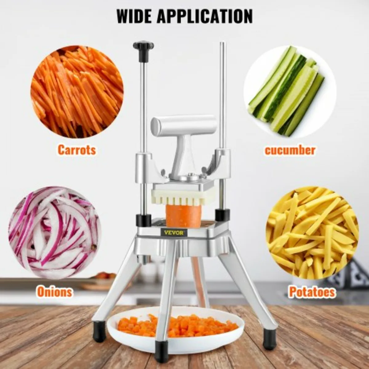 Commercial Vegetable Fruit Chopper 1/4" Blade Heav - Image 3