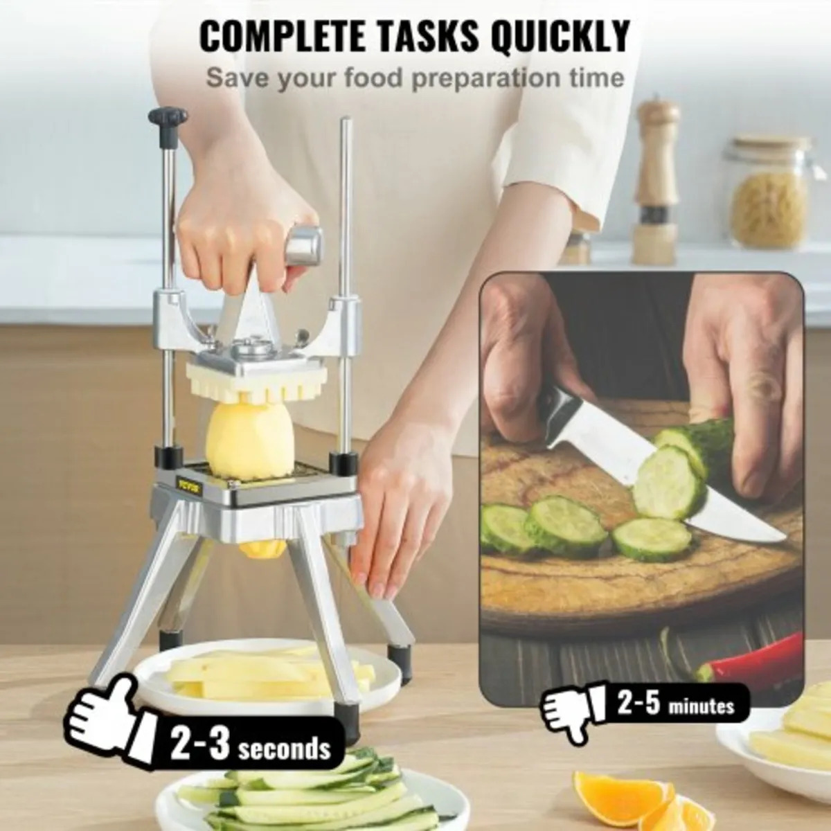 Commercial Vegetable Fruit Chopper 1/4" Blade Heav - Image 4
